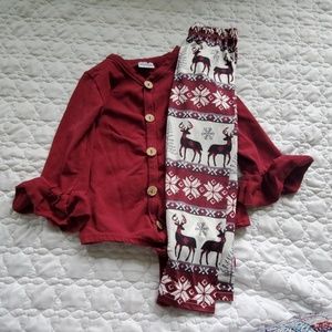 Winter matching outfit.